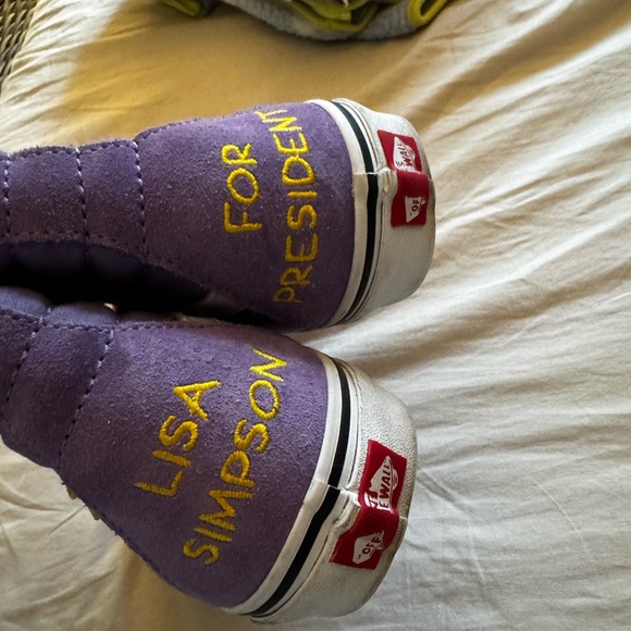 EUC LISA SIMPSON VANS High-Top Sneakers Purple Suede 6 7.5 UNIVERSAL - Picture 3 of 5